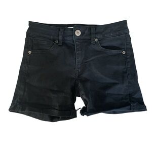 American Eagle High Rise‎ Midi Shorts 0 Black Jorts Denim Blue Jean Shorts XS